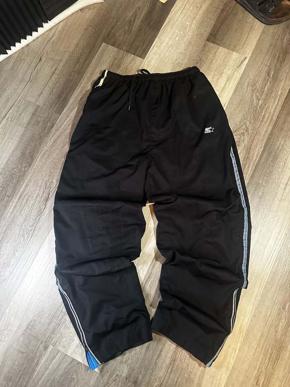 Starter Men's Large Black Nylon Windbreaker Track Pants